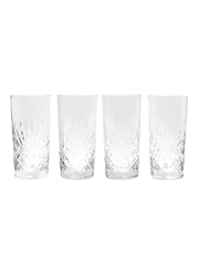 Four Crystal Highball Glasses  14.5cm tall