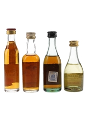 Asbach Uralt, Copeo, Gran Garvey & Grand Trianon Bottled 1970s 4 x 4cl-4.1cl-5cl