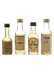 Glenlivet, Glen Grant, Balvenie & Tamdhu Bottled 1980s 4 x 3cl-5cl