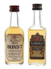 Bond 7 & Marksman Bottled 1970s & 1980s 2 x 4.7cl-5cl