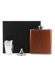 Johnnie Walker Hip Flask With A Funnel & Four Shot Glasses