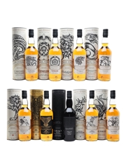 Game Of Thrones Whiskies Set Cardhu, Clynelish, Dalwhinnie, Glendullan, Lagavulin, Mortlach, Oban, Royal Lochnagar & Talisker 9 x 70cl