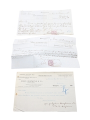 John Hopkins & Co. Assorted Correspondence, Invoices, Purchase Receipts & Cheques, Dated 1889-1903