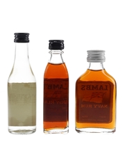 Lamb's Navy & Pale Gold Rum Bottled 1980s-1990s 3 x 5cl / 40%