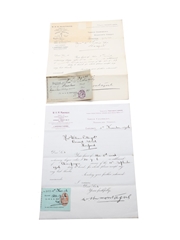 W H M Montague Correspondence & Purchase Receipt Dated 1893-1907 William Pulling & Co. 