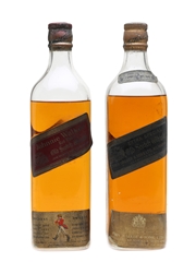 Johnnie Walker Black Label & Red Label Bottled 1960s 2 x 75cl / 40%