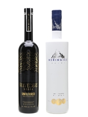 Belvedere Rare Diamond Rye & Bering Ice Vodka  2 x 70cl