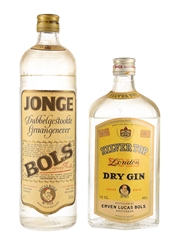 Bols Jonge Dubbelgestookte Graangenever & Silver Top Bottled 1980s 2 x 75cl - 100cl