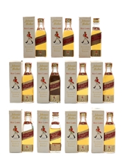 Johnnie Walker Red Label Bottled 1970s - Somerset Importers, New York 11 x 5cl