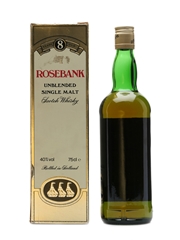 Rosebank 8 Years Old Unblended Single Malt Bottled 1980s 75cl