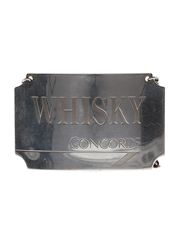 Concorde Whisky Decanter Label British Airways Sterling Silver, Birmingham, 1986 