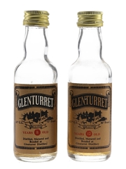Glenturret 8 Year Old & 12 Year Old Bottled 1970s-1980s 2 x 5cl