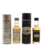 Edradour & Tomatin 10 Year Old Bottled 1990s 2 x 5cl
