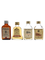 Ballantine's, Bell's Extra Special, Ben Roland & The Imperial Stag Bottled 1980s-1990s 4 x 5cl / 40%