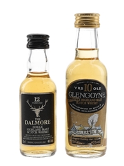 Dalmore 12 Year Old & Glengoyne 10 Year Old Bottled 1980s - 1990s 2 x 3cl-5cl / 40%