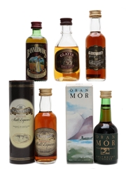 Assorted Whisky Liqueurs Bannermans, Glayva, Glenturret , Glenturret Original & Oran Mor 5 x 5cl