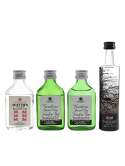 Booth's, Gordon's Gin & Williams Chase Elegant Bottled 1980s - 2000s 4 x 5cl / 42%