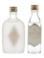 Gilbey's Gin Bottled 1970s 2 x 5cl / 40%