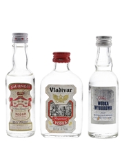 Vladivar, Smirnoff & Polmos Wyborowa Bottled 1970s & 1980s 3 x 5cl