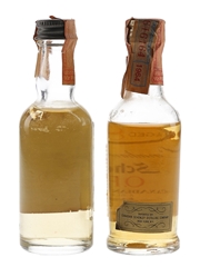 Schenley OFC 8 Year Old 1964 & Black Velvet Bottled 1970s 2 x 4.7cl-5cl