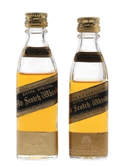 Johnnie Walker Black Label Extra Special Bottled 1970s 2 x 4.7cl-5cl / 40%
