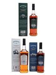 Bowmore 10,15 & 18 Year Old Aston Martin  3 x 70cl & 100cl