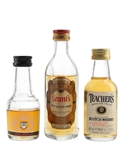 Bell's 21 Year Old, Grant's & Teachers Bottled 1970s & 1980s 3 x 3-5cl / 40%