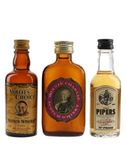 Assorted Blended Scotch Whisky Abbot's Choice, Bonnie Charlie & Pipers 3 x 5cl / 40%