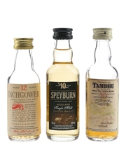 Inchgower 12 Year Old, Tamdhu 10 Year Old & Speyburn 10 Year Old Bottled 1980s-2000s 3 x 5cl / 40%