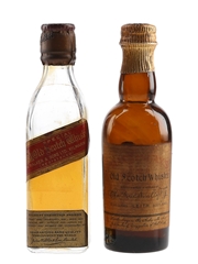 Mackinlay's VOB & Johnny Walker Red Label Bottled 1940s 2 x 5cl / 40%
