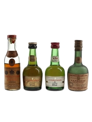 Courvoisier 3 Star Luxe, VSOP, VS & Napoleon Bottled 1950s to 1990s 4 x 3cl