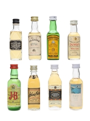Blended Scotch Whisky Miniatures Cutty Sark, J&B, Dewar's, Antiquary 8 x 5cl