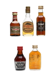 Whisky Liqueur Miniatures Glenturret, Glayva, Drambuie, Irish Mist 5 x 5cl
