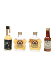 Canadian Whisky Miniatures Crown Royal, Black Velvet, Seagram's 4 x 5cl