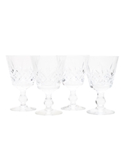 Four Cut Glass White Wine Glasses  11.5cm Tall