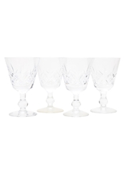 Four Cut Glass White Wine Glasses