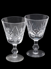 Four Cut Glass White Wine Glasses  12cm Tall