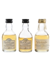 Dalwhinnie 15 Year Old & Glenkinchie 10 Year Old Bottled 1990s 3 x 5cl / 43%