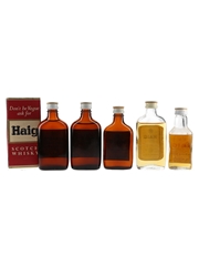 Haig Gold Label Bottled 1960s & 1980s 5 x 4.7cl-5cl