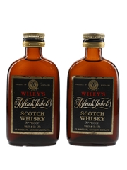 Wiley's Black Label Scotch Whisky Bottled 1970s 2 x 5cl / 40%