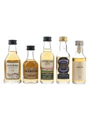 Dalmore 12 Year Old, Deanston 12 Year Old, Fettercairn 12 Year Old, Loch Lomond & Oban Bottled 1990s-2000s 5 x 5cl