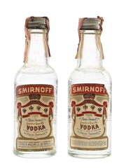 Smirnoff Red Label Vodka Bottles 1970s 2 x 5cl / 40%
