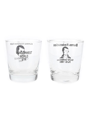 Burns Federation Whisky Tumblers World Conference Perth 1990 & Conference 1992 2 x 7.5cm-8.5cm Tall