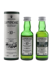 Laphroaig 10 Year Old & Select Bottled 1990s-2000s 2 x 5cl / 40%