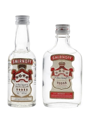 Smirnoff Red Label Vodka Bottles 1980s 2 x 5cl / 40%