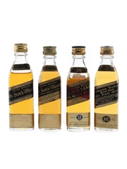 Johnnie Walker Black Label 12 Year Old & Extra Special Bottled 1960s-1980s 4 x 4.7cl-5cl