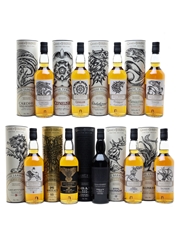 Game Of Thrones Whiskies Set Cardhu, Clynelish, Dalwhinnie, Glendullan, Lagavulin, Mortlach, Oban, Royal Lochnagar & Talisker 9 x 70cl