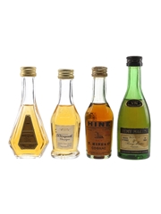 Bisquit Classique, VSOP, Hine 3 Star & Remy Martin VS Bottled 1970s-1980s 4 x 3cl-5cl / 40%