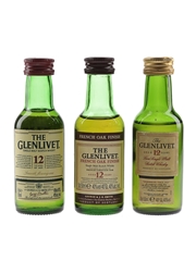 Glenlivet 12 Year Old Bottled 1990s-2000s 3 x 5cl / 40%