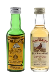 Cutty Sark & Famous Grouse Bottled 1970s - 1980s 2 x 5cl / 40%